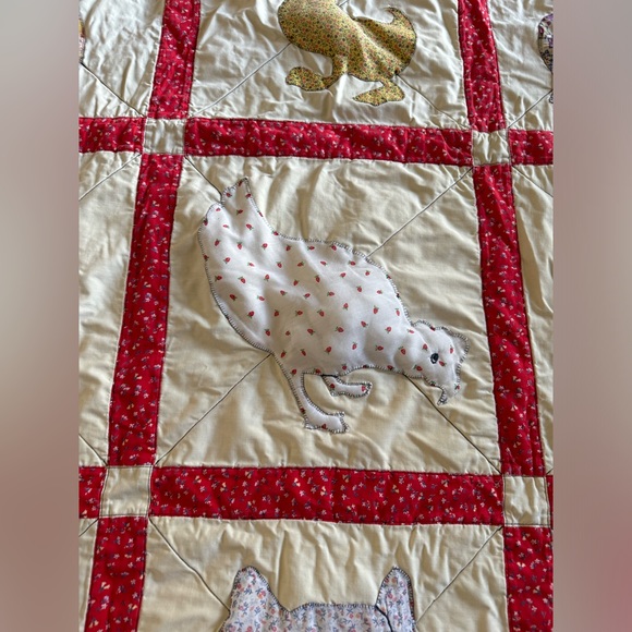 Vintage Handmade Custom Made Baby Animal Quilt Blanket Retro 45”x60” - Picture 6 of 16